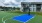 a basketball court with a net